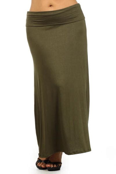 plus size women s trendy style solid maxi skirt