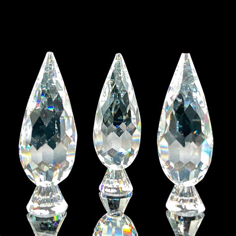 At Auction Set Of 3 Poplar Trees Swarovski Crystal Figurines