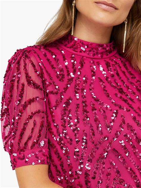 Monsoon Gemma Sequin Top Pink At John Lewis And Partners