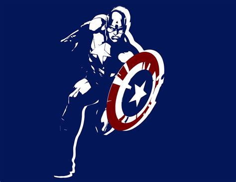 Illustration Of Captain America Silhouette Etsyde