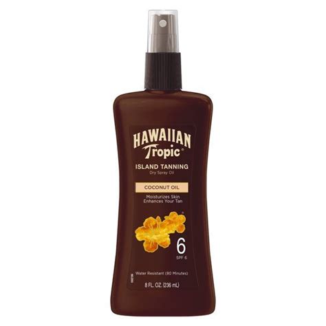 Hawaiian Tropic Island Tanning Dry Oil Sunscreen Spray Spf Oz Walmart Com Darkest