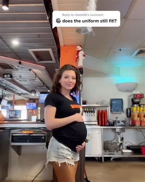 Pregnant Hooters Waitress Shows Off Maternity Uniform After Skimpy Wedgie Shorts Fury Daily Star