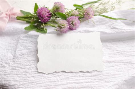 Wedding Mockup With Pink Flowers And Delicate Silk Ribbons On A White