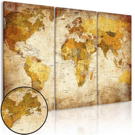 Vintage World Map Painting Map Wall Art World Map Painting For Office