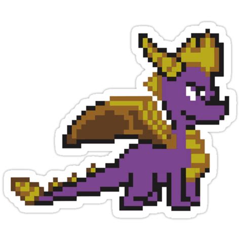 Spyro The Dragon 8 Bit Design Stickers By Chimpdesign Redbubble
