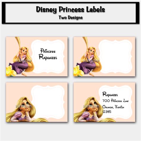 Disney Princess Rapunzel Labels Printable Pdf Digitalbazaar Paper