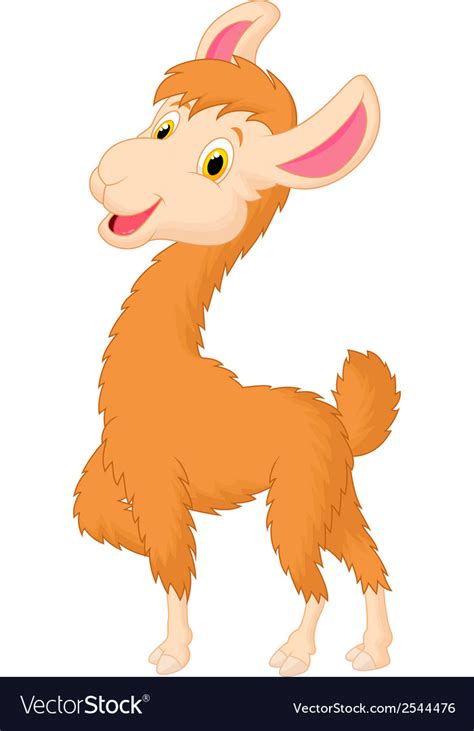 Happy Llama Cartoon Royalty Free Vector Image Vectorstock