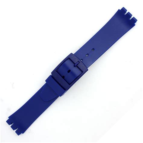 Generic Replacement Swatch Watch Strap Rubber 20mm Blue For 16mm