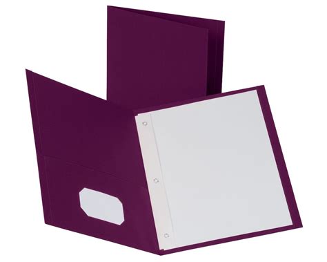 Oxford Twin Pocket Folders With Fasteners Burgundy