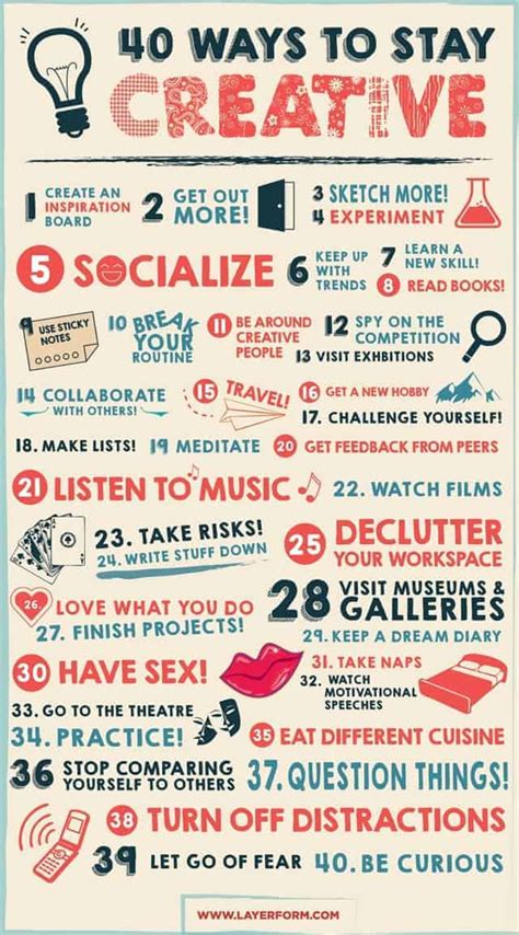 40 Ways to Stay Creative | Daily Infographic