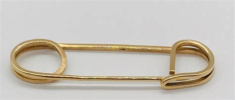 Vintage Large 14k Yellow Gold Safety Pin Brooch Vintage Pin Etsy