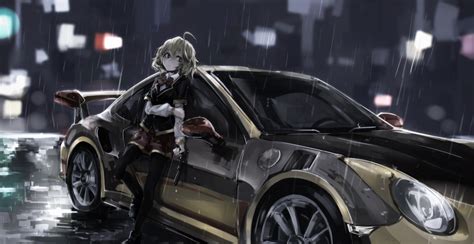 Anime Anime Girls Car Porsche Hashiri Nio Akuma No Riddle