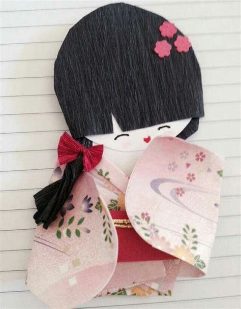 Bonequinhas Kokeshi Artesanía con papel Muñecas japonesas