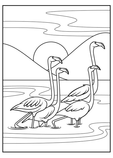 Casal Flamingos Para Colorir Imprimir E Desenhar Colorirme