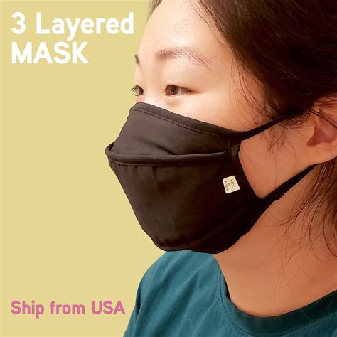 100 Cotton 3 Layer Face Mask Fabric Face Mask Washable Face Mask