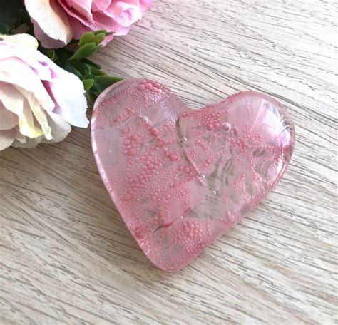 Pink Heart T For Her Personalised Large Glass Heart Etsy