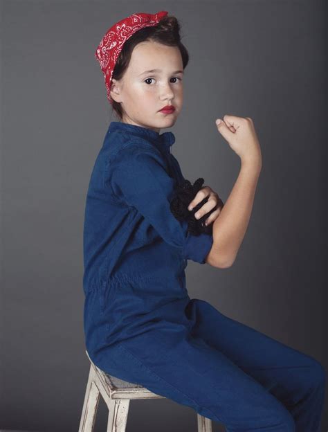 A chambray shirt, jeans, and a polka dot head scarf is all you'll need! rosie the riveter | mini style | Homemade costumes for ...