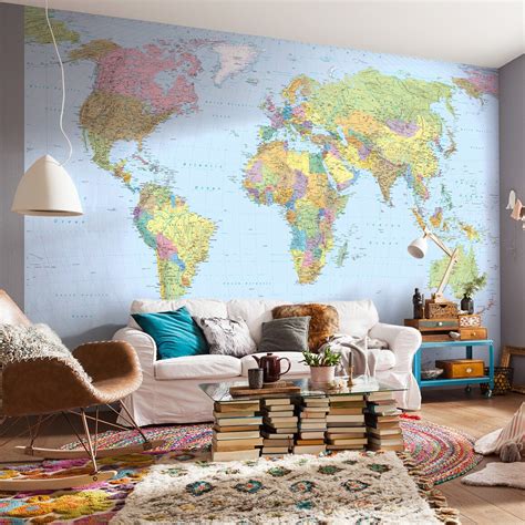 Wallpops Komar World Map Wall Mural And Reviews Wayfair