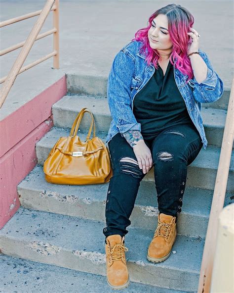 Plus Size Fashion For Women Outfits With Timberland Boots Nine Wear Bag