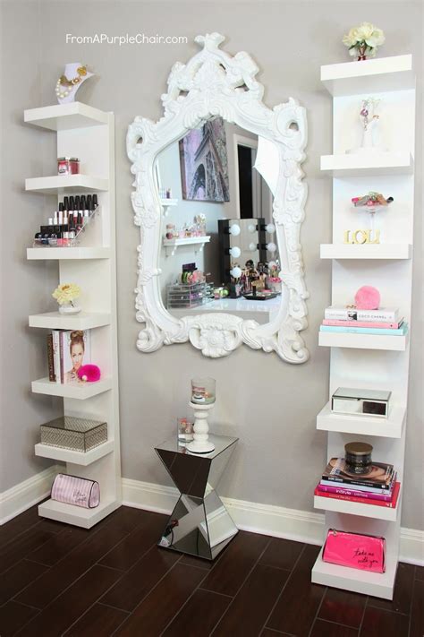 Wall shelves turn empty walls into a great place to store and show off your things. Beauty Room Decor - How I Style My Ikea Shelves - Miss Liz Heart