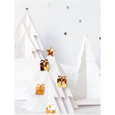 Paper Cut White Christmas Tree Printed Backdrop Backdrop Express