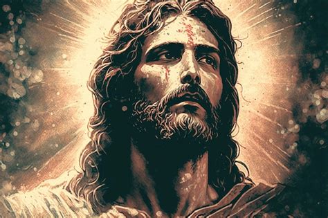 Premium Ai Image A Picture Of Jesus With Blood On His Face