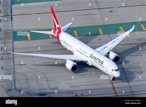 Qantas Airways Boeing 787 Aircraft Aerial View Of Qantas Dreamliner