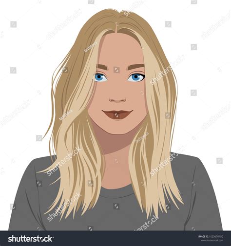 Portrait Blonde Girl Stock Vector Royalty Free 1023670150 Shutterstock
