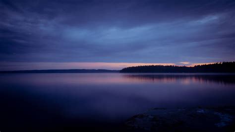 Hd Wallpaper Evening Lake Sunset Dusk Clouds