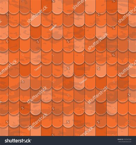 Brown Roof Tiles Texture Seamless Background Stock Vector Royalty Free