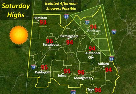 Sunny High Of 95 Expected In Tuscaloosa Area Today