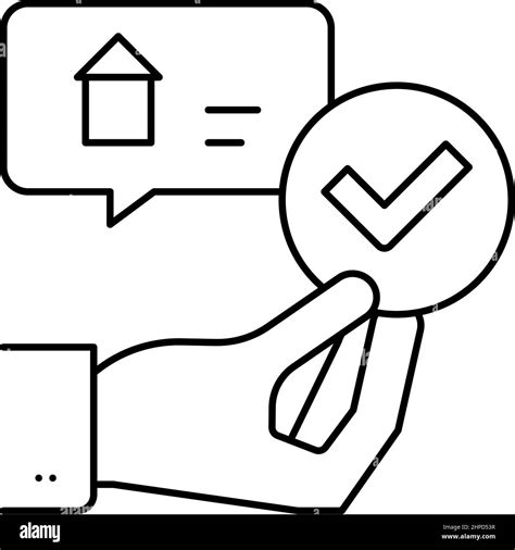 Haus Kaufen Handshake Linie Symbol Vektor Illustration Stock