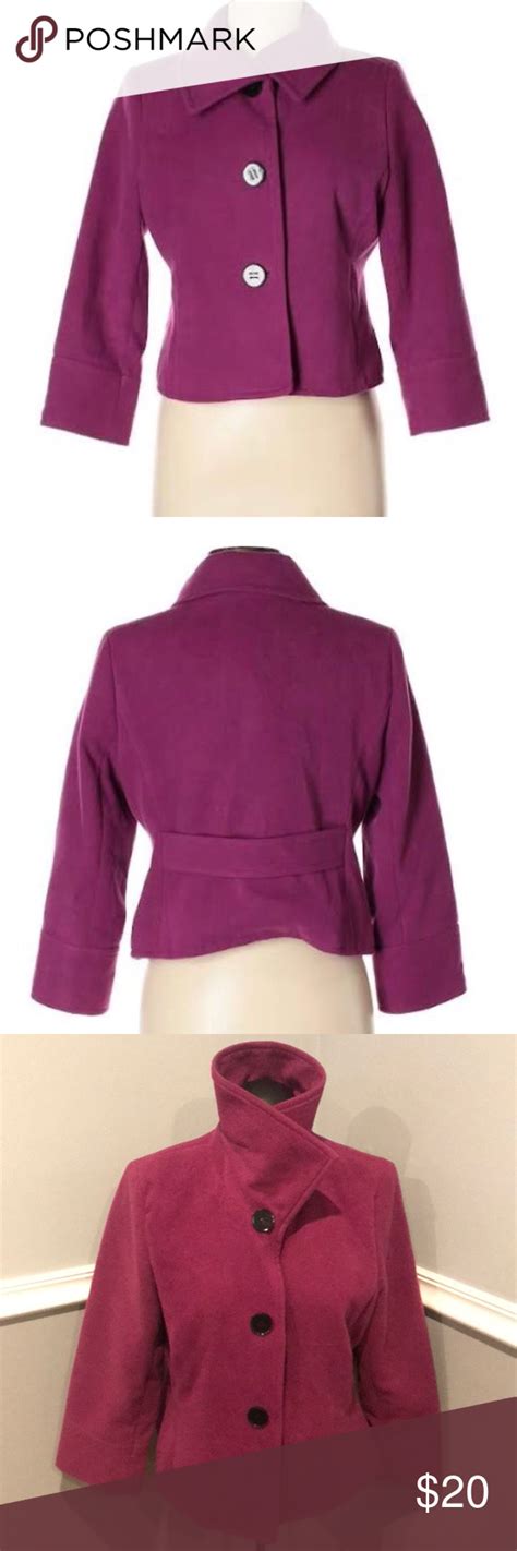 Laura Ashley Jacket New Without Tags Size L 34 Sleeves Magenta Color 3