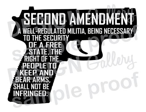 Second Amendment Firearm Gun  Png Image And Svg Dxf Cut Etsy