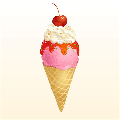 Strawberry Ice Cream Cone 677128 Vector Art At Vecteezy