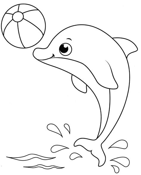 Раскраска дельфин для детей распечатать бесплатно Дельфины Раскраски
