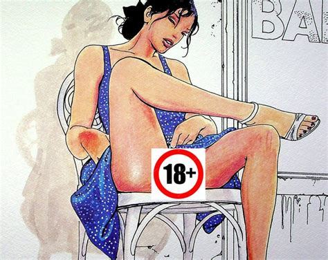 Milo MANARA The Bar Erotic Signed Print Artist S Proof 2006