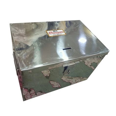 rectangle silver stainless steel storage box for home dimension 9 12 9 10 15 10 at rs 260