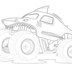 Biggest Monster Truck Coloring Page Mimi Panda