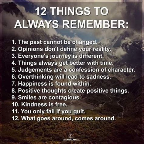 12 Things To Always Remember Positive Thoughts Always Remember