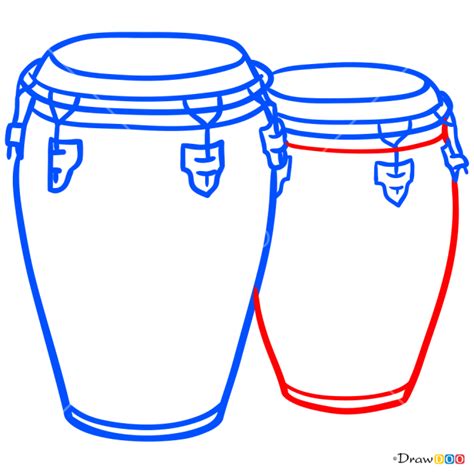 How To Draw Bongo Drums Musical Instruments