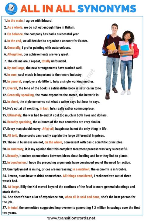 All In All Synonym List Of 25 Synonyms For All In All With Useful
