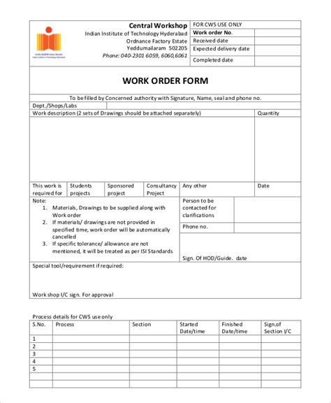 sample order form  examples  word