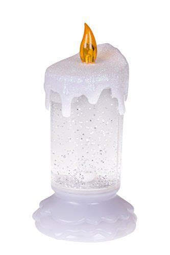 Christmas Artificial Candle Tabletop Snow Globe Glitter Lamp Led Lit