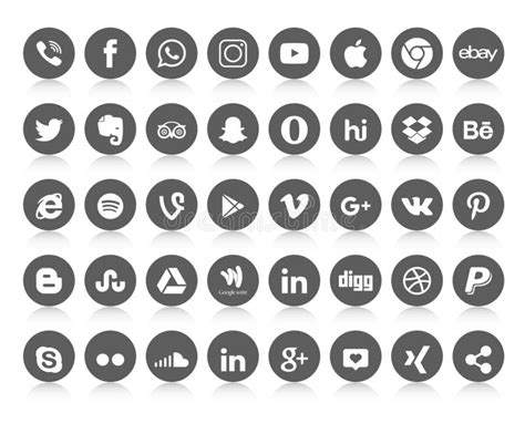 Set Of Popular Social Media Logos Icons Facebook Instagram Twitter
