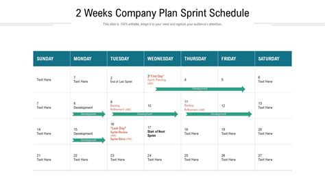 2 Weeks Company Plan Sprint Schedule Ppt Infographic Template Designs