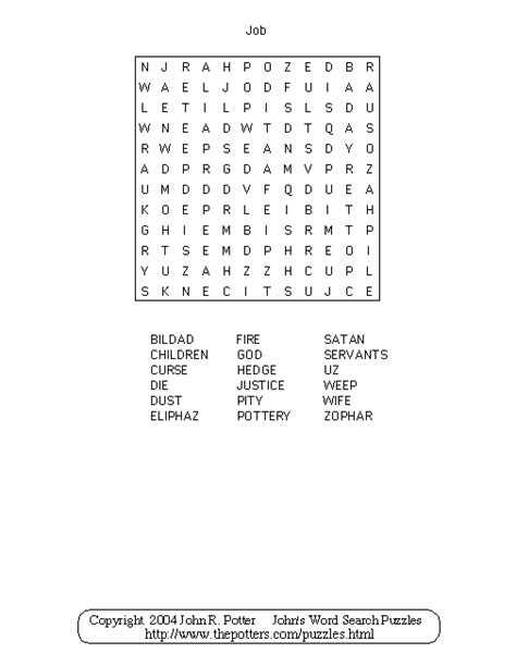 Johns Word Search Puzzles Kids Job
