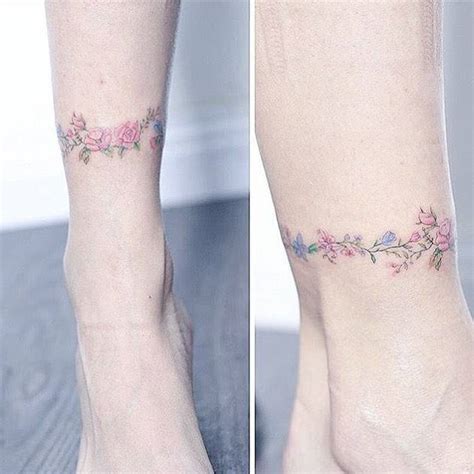 Floral Ankle Band Tattoo