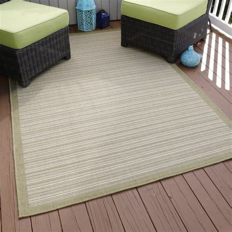 Go ahead and break out the arts and crafts?that 8x10 outdoor rug will help keep your floor safe. Lavish Home Casual Stripe Green Indoor/Outdoor Area Rug ...