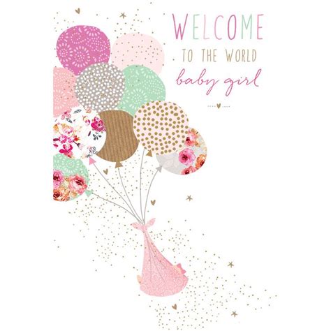 Baby Girl Card Welcome To The World Baby Girl